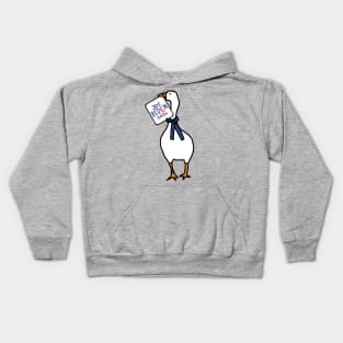 White Goose with Joe Biden 2024 Sign Kids Hoodie